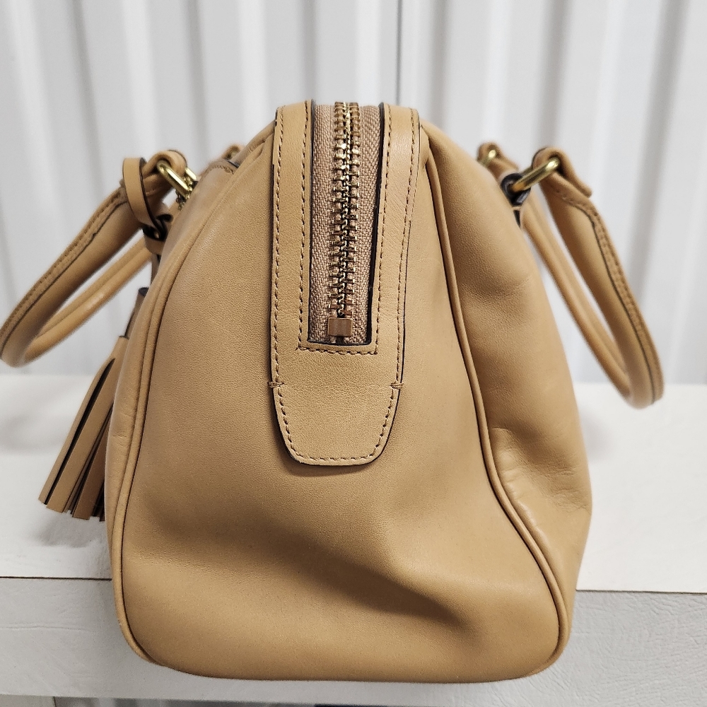100% AUTHENTIC  COACH LEGACY LEATHER HALEY SATCHEL 23574 B4/Sand Beige Tassels - Picture 6 of 12
